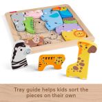 Fisher-Price Wooden Animal Puzzle, Shape-Sorting Activity For Kids, 13 Wood Pieces - Image 5