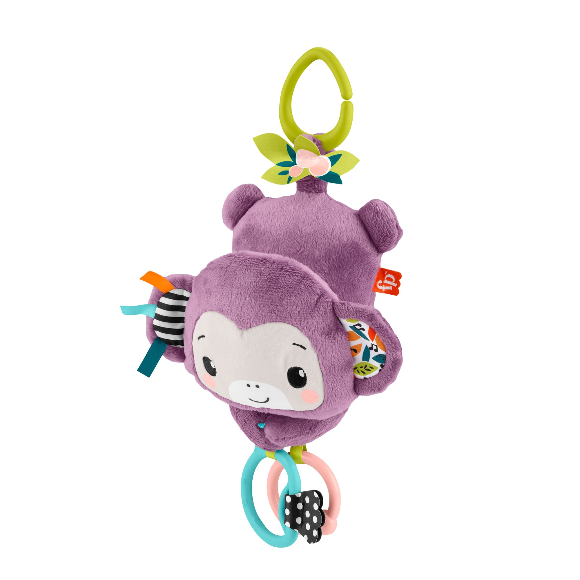 04fb17f3c9866843a1f7372c128c79b3afc3078c_442f29cb-1569-4f23-b128-d1356f33cc3b Fisher-Price Sing & Go Purple Monkey Plush Baby Stroller Sensory Toy For Newborns - Image 1