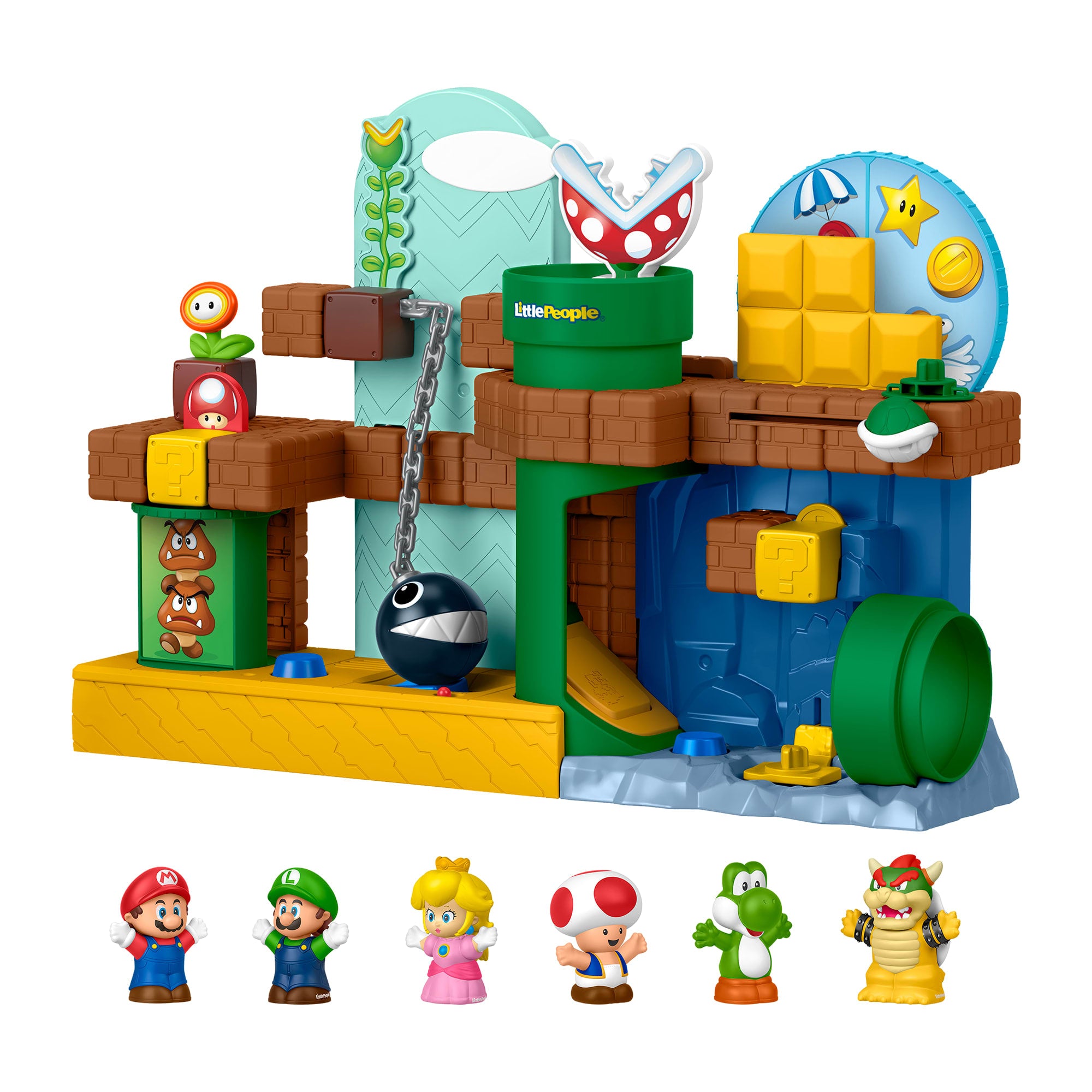 0ca7446faf5f875945be19d79c28c33a6533e9b7 Fisher-Price Little People My Mario Adventure Playset Bundle With 6 Figures For Toddler Musical Play - Image 1