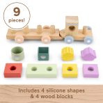 Fisher-Price Wood And Silicone Stacking Train, 9-Piece Baby & Toddler Activity Toy - Image 5