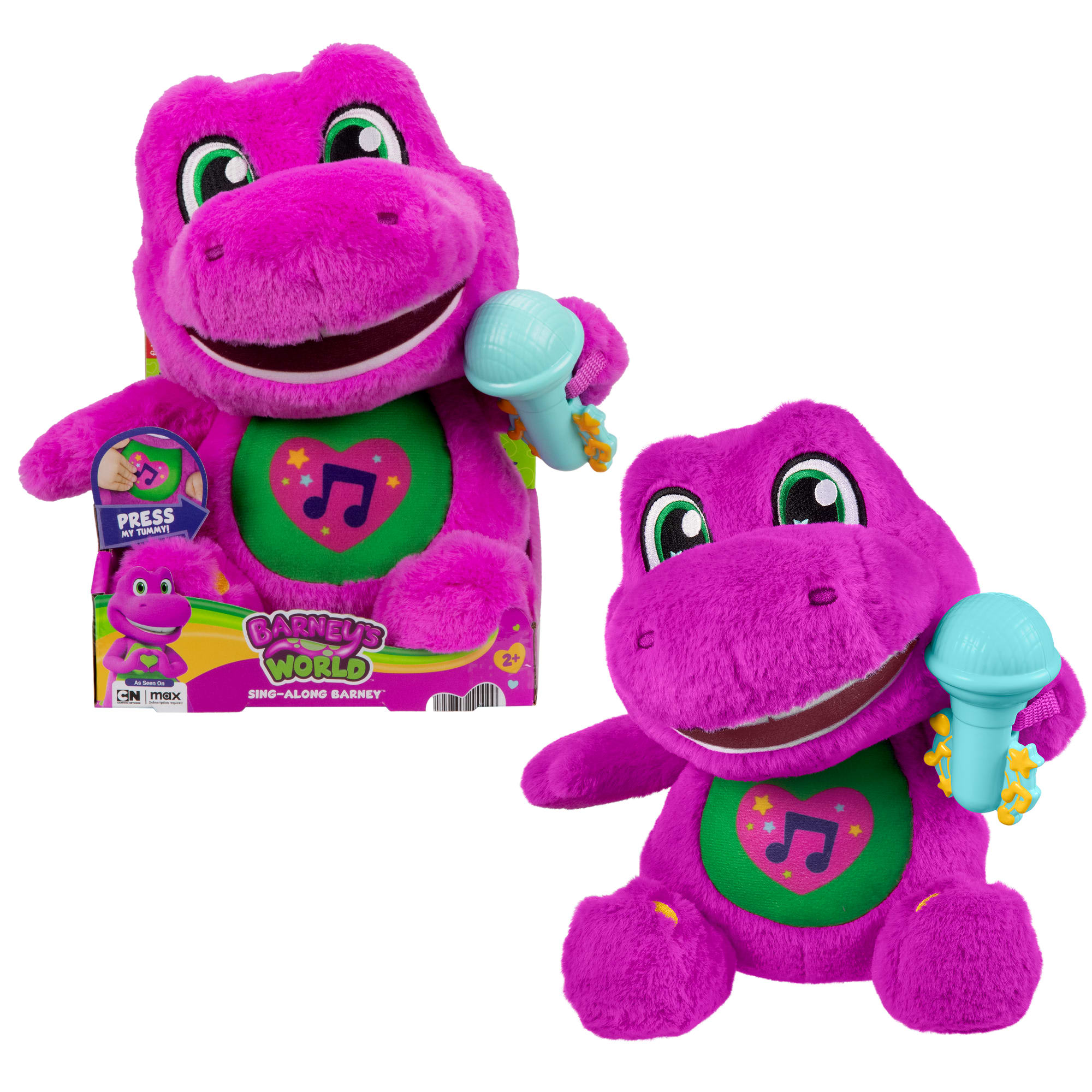 2cc66557ffd7c99e99cb5b790957ddbacb66822b Fisher-Price Barney's World Sing Along Barney Plush, 10.5-Inch Figure, Songs, Sounds & Soft Texture - Image 1