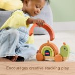 Fisher-Price Tiny Garden Wooden Pull-Along Stacking Snail Toddler Toy, 6 Wood Pieces - Image 4