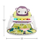 Fisher-Price Kick & Play Deluxe Sit-Me-Up Seat, Purple Monkey Baby Chair & Piano Learning Toy - Image 6