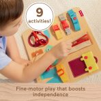 Fisher-Price Montessori Wooden Dressing Busy Board Learning Activity For Kids - Image 3