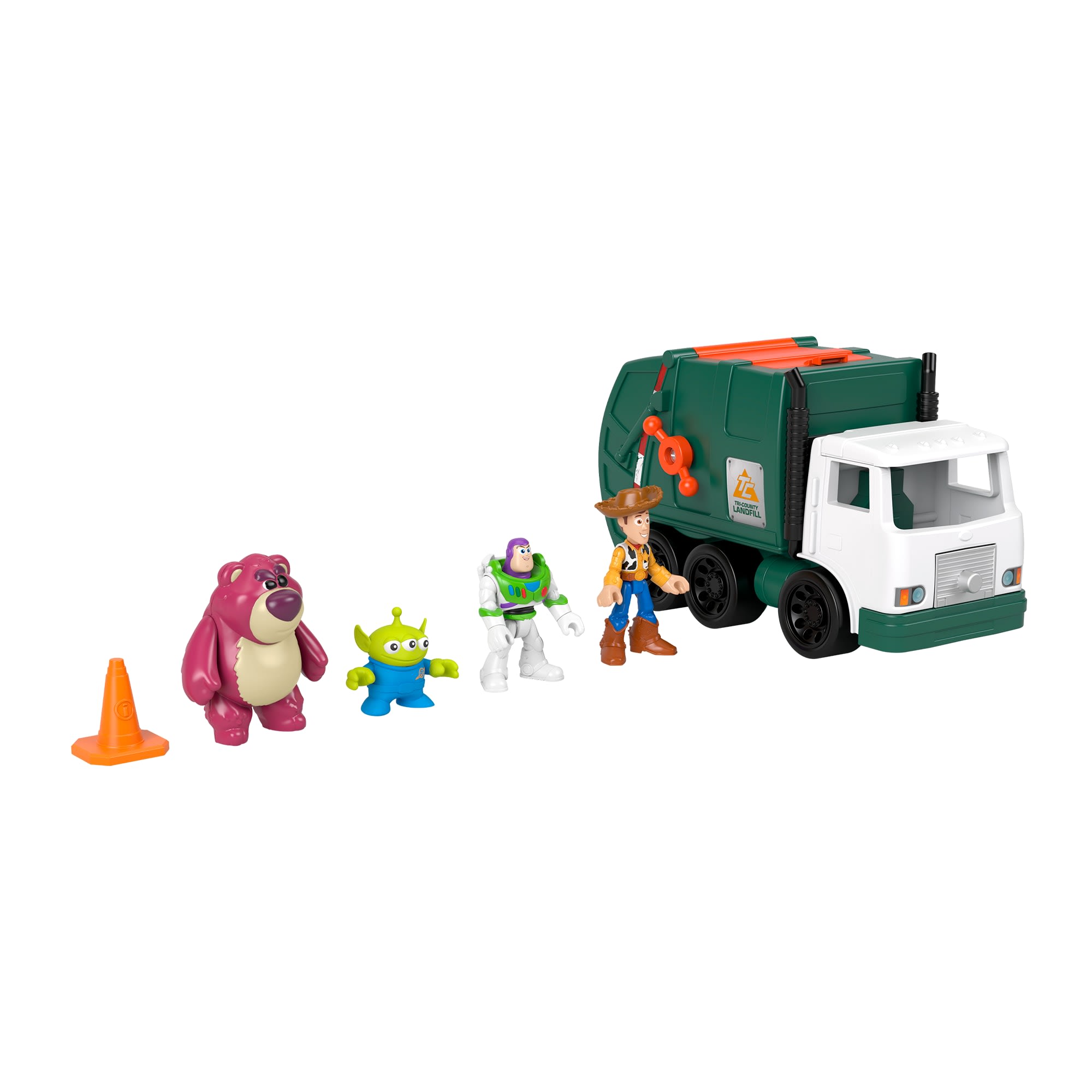 3c29e0d1c2043c58f6496ccbd2ae4fc68c90f8b4_d406aea5-605a-4d40-91f8-18ccda8bc564 Imaginext Disney And Pixar Toy Story Garbage Truck With 4 Action Figures & Toy Vehicle - Image 1