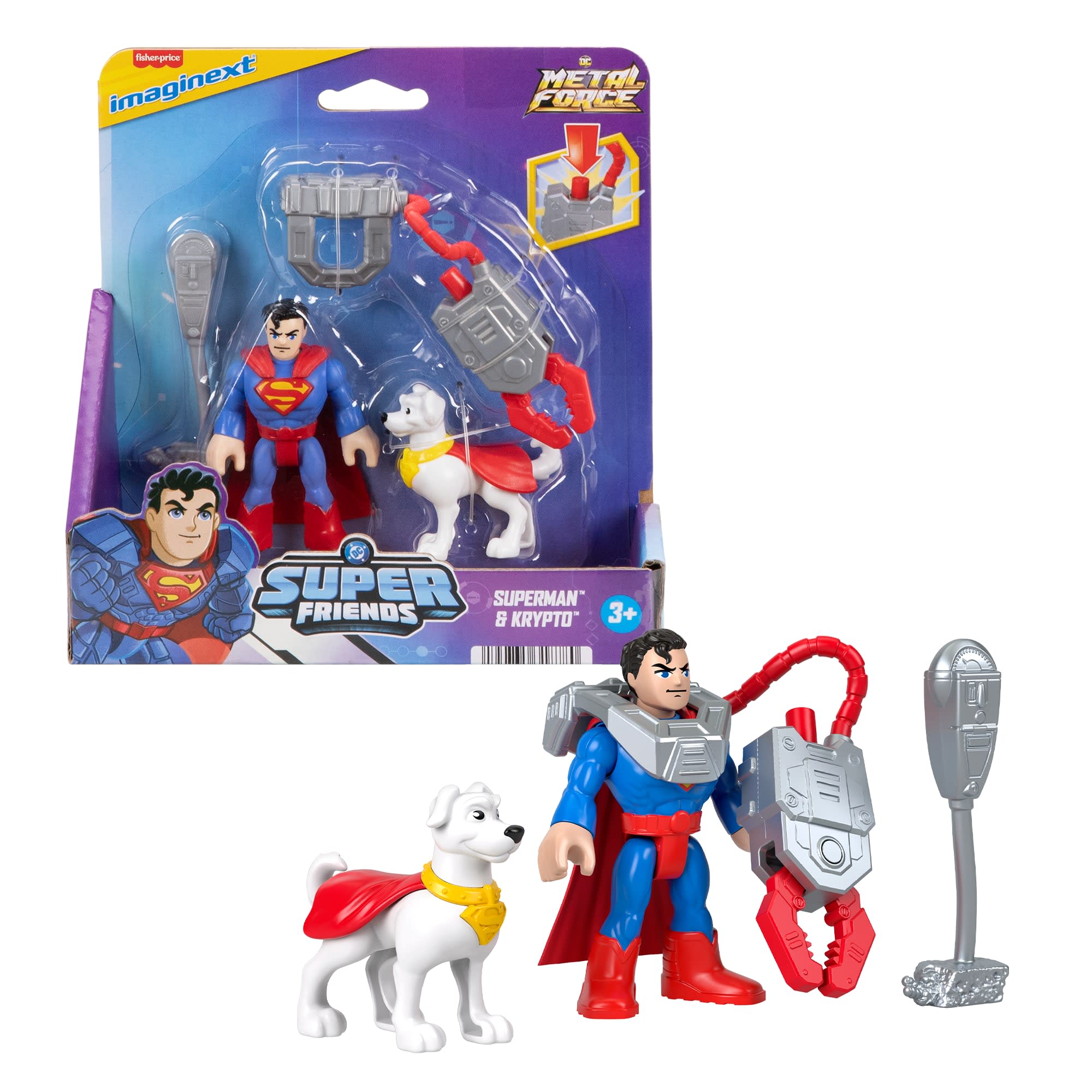 4aaf2de9c9b78b8b3aea5e518c39e91b4de579d0 Fisher-Price Imaginext DC Super Friends Metal Force Superman Action Figures & Accessory Set - Image 1