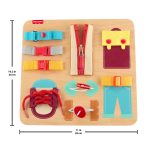 Fisher-Price Montessori Wooden Dressing Busy Board Learning Activity For Kids - Image 5