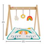 Fisher-Price Wooden Activity Gym, Wood Frame With 3 Sensory Toys & Mat For Newborn Babies - Image 6