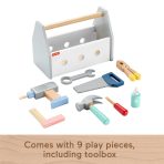 Fisher-Price Wooden Tool Box Set For Preschool Pretend Play, 9 Wood Pieces - Image 4