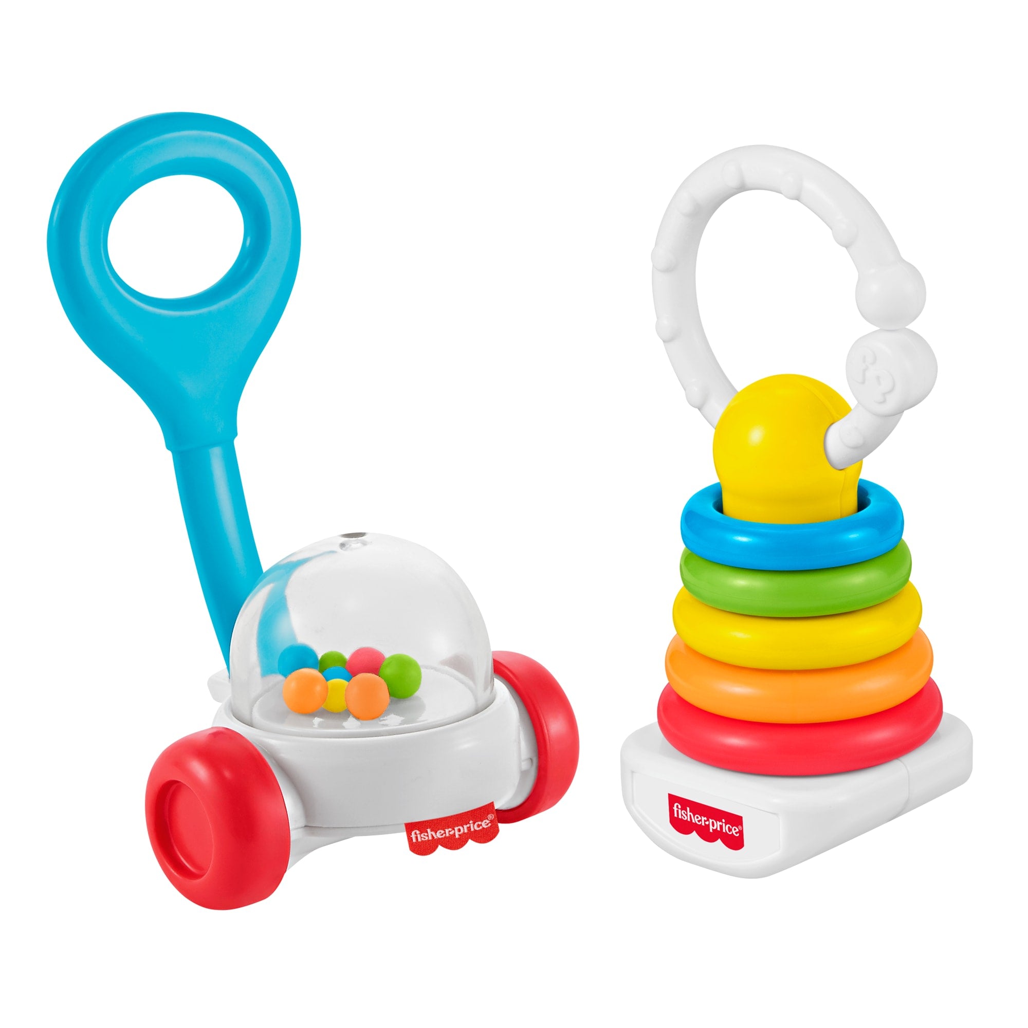 5b84703e4fd95b1da755375c589cf5864cf34fc0 Fisher-Price Newborn Classic 2-Pack, Baby Rattle & Sensory Activity Toys For Developmental Play - Image 1