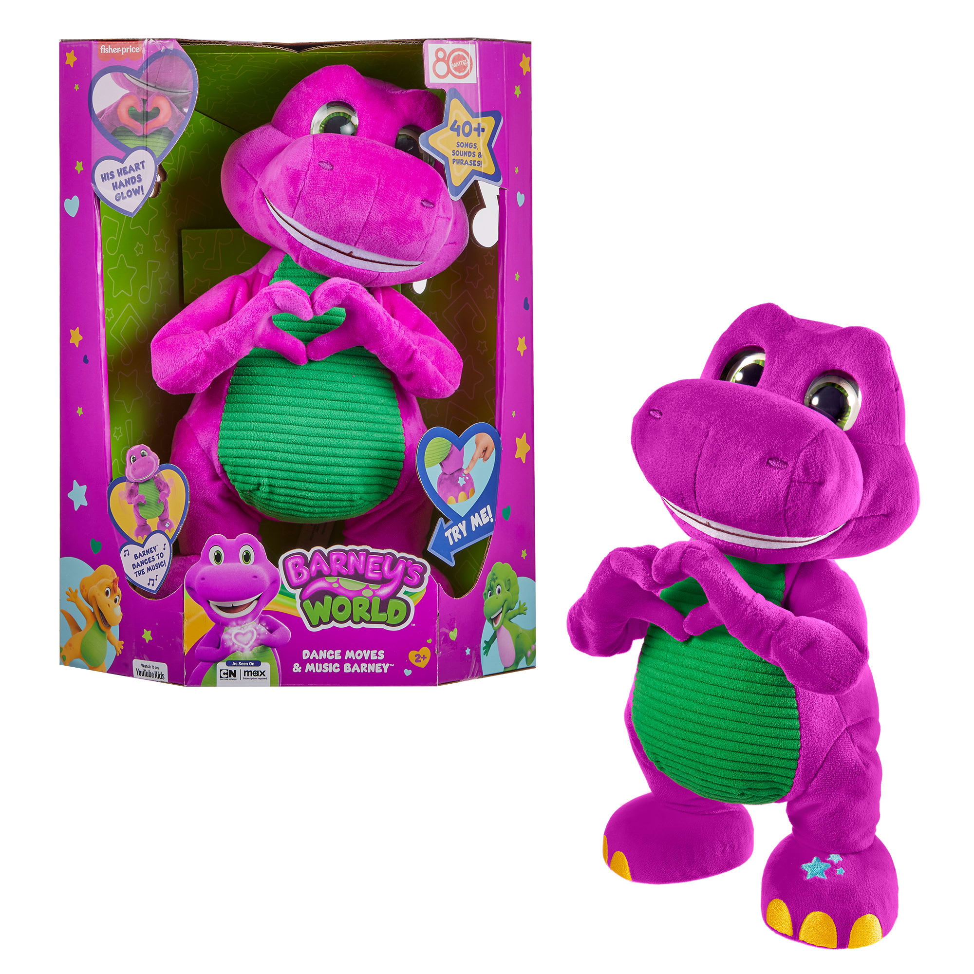 5c73929dce01e5cf8812e5ff09e07e8e097757dd Fisher-Price Barney's World Dance Moves Music Barney Plush, 13-Inch Figure, Songs, Sounds, Lights & Soft Texture - Image 1