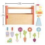 Fisher-Price Tiny Garden Wooden Garden Caddy Pretend Play Set With Tools For Kids, 12 Wood Pieces - Image 6