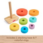 Fisher-Price Wooden Rock-A-Stack, Toddler Ring-Stacking Activity Toy With 8 Wood Pieces - Image 5
