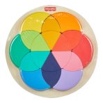 Fisher-Price Wooden Color Wheel Puzzle, Shape-Sorting Play For Preschool Kids, 19 Wood Pieces - Image 6