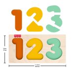 Fisher-Price Montessori Wooden 1-2-3 Puzzle, Toddler Learning Toy, 7 Wood Pieces - Image 5