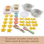 Fisher-Price Pots & Pasta Chef Set, Cooking Toy With Wooden Food For Pretend Play, 31 Pieces - Image 5