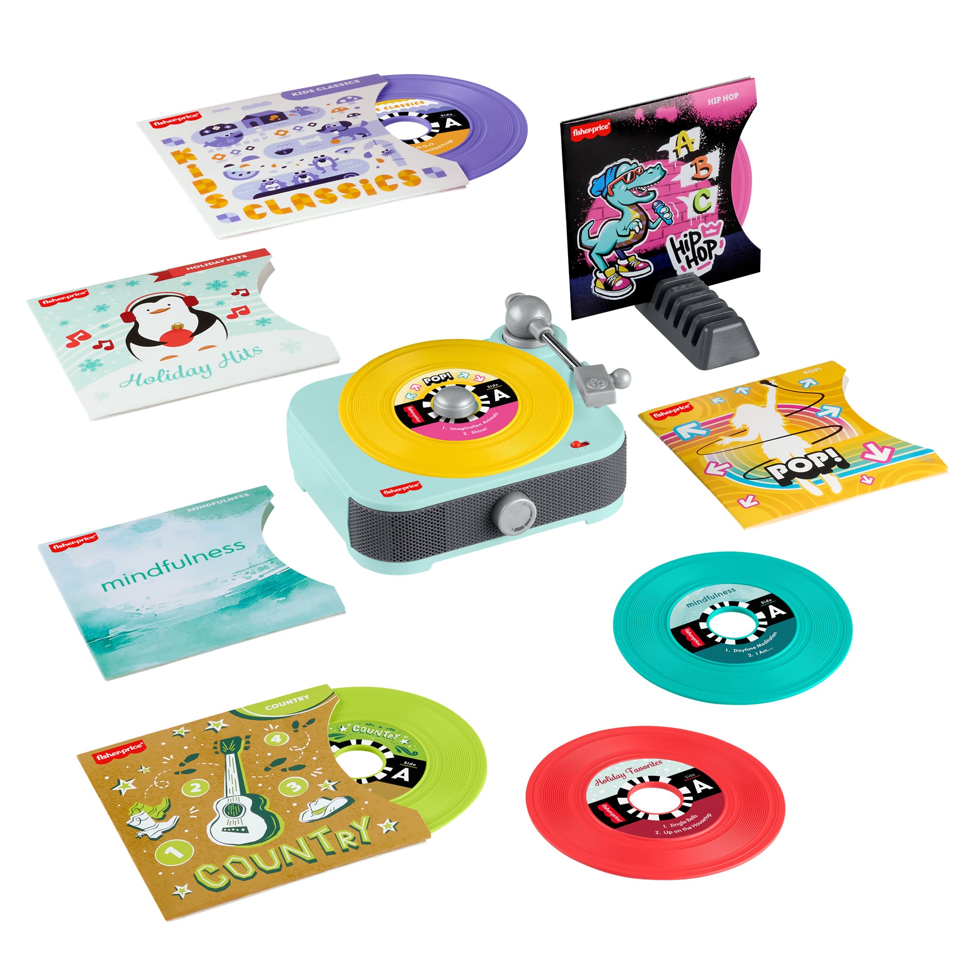 7663eaa861ceef4c2d44c92f69643ca9c5983c03 Fisher-Price Deluxe Rockin' Record Player Musical Toy Turntable With 6 Records For Kids Ages 3+ - Image 1