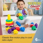 Fisher-Price Rock-A-Stack & Snap Lock Beads Baby Toy Set, Mattel Replay The Classics Collection - Image 2