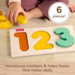 Fisher-Price Montessori Wooden 1-2-3 Puzzle, Toddler Learning Toy, 7 Wood Pieces - Image 3