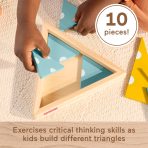 Fisher-Price Montessori Wooden Triangle Puzzle, Preschool Learning Toy, 10 Wood Pieces - Image 3