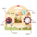 Fisher-Price Wooden Take-Along Activity Station, Wood Busy Board For Baby & Toddler - Image 3