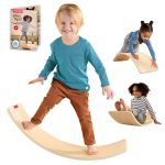 Fisher-Price Montessori Wooden Rockin' Balance Board Learning Activity For Kids, 31.7 Inches