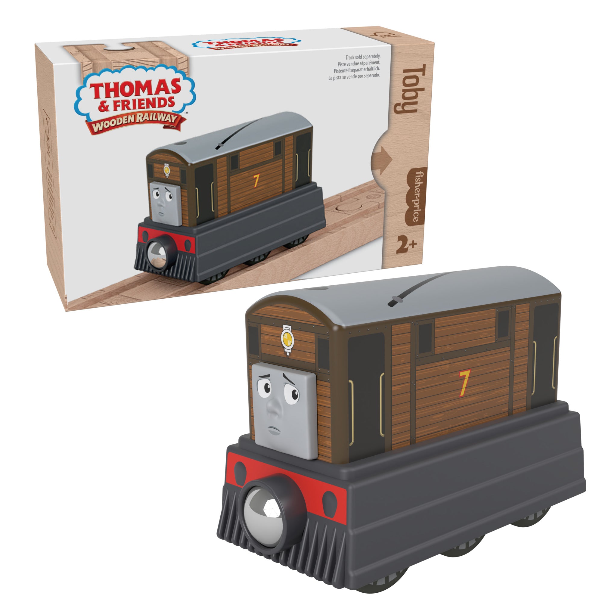 HBJ94_PIP_HERO.jpg Fisher-Price Thomas & Friends Wooden Railway Toby Engine - Image 1