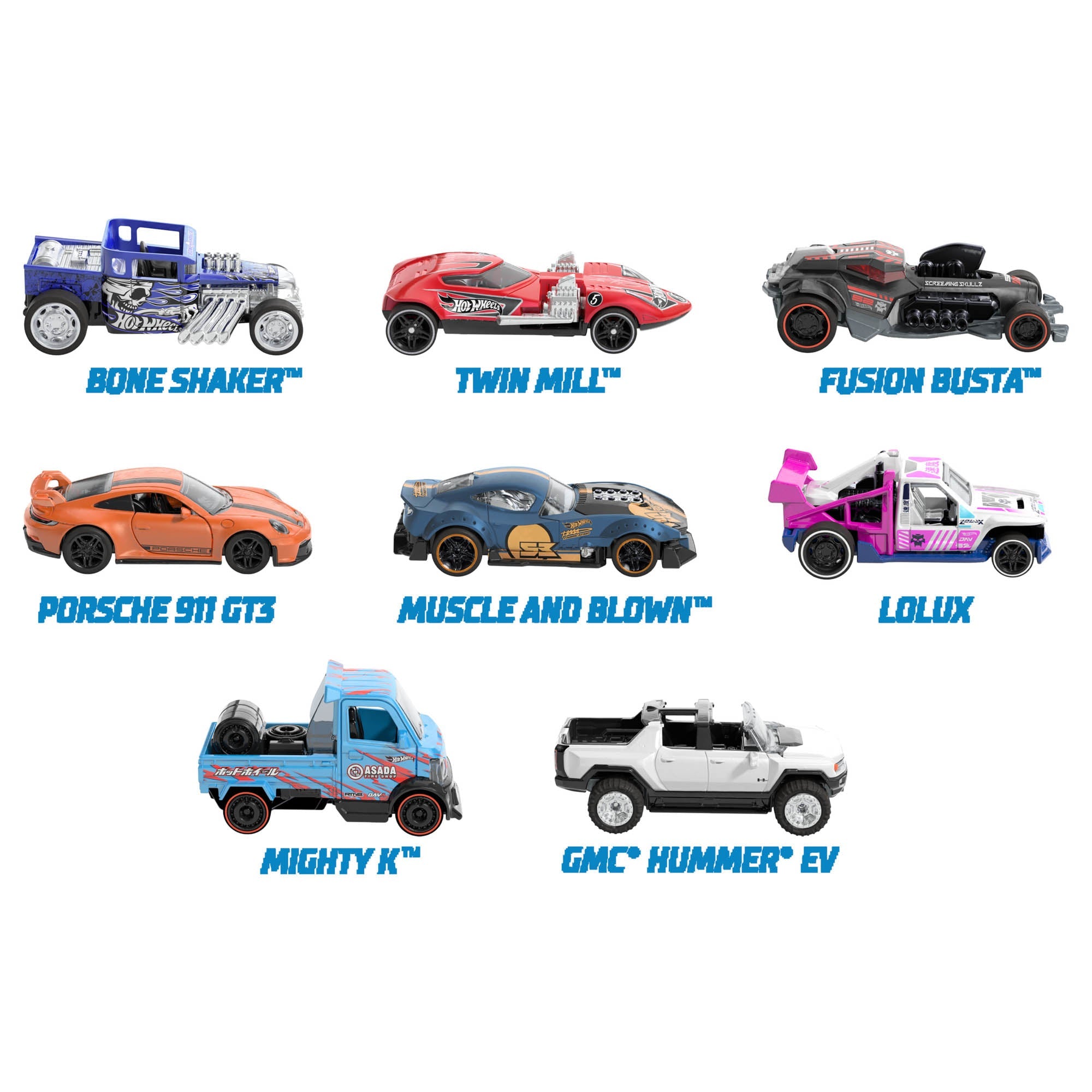 HPR70-HPR72_1_2000x2000_d67381b7-bf47-4187-97dd-a8364f96c542.jpg Bundle: 12 x Hot Wheels Pull-Back Speeders Toy Assorted Cars - Image 1