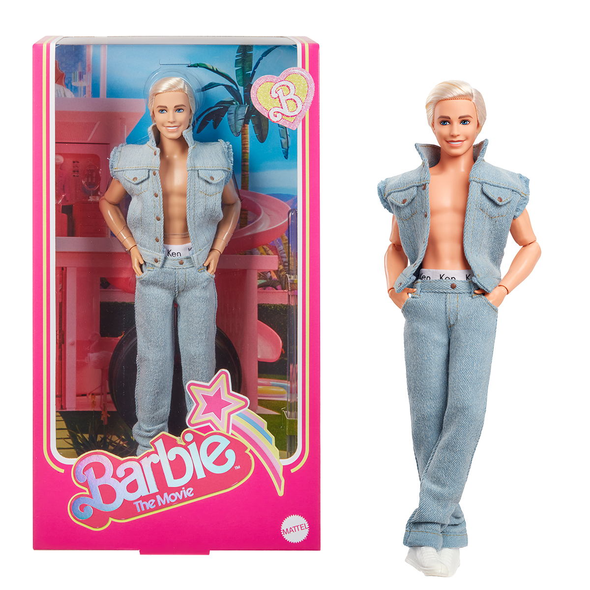 HRF27_W_23_041_Hero.png Barbie Movie Ken Doll Wearing Denim Matching Set - Image 1