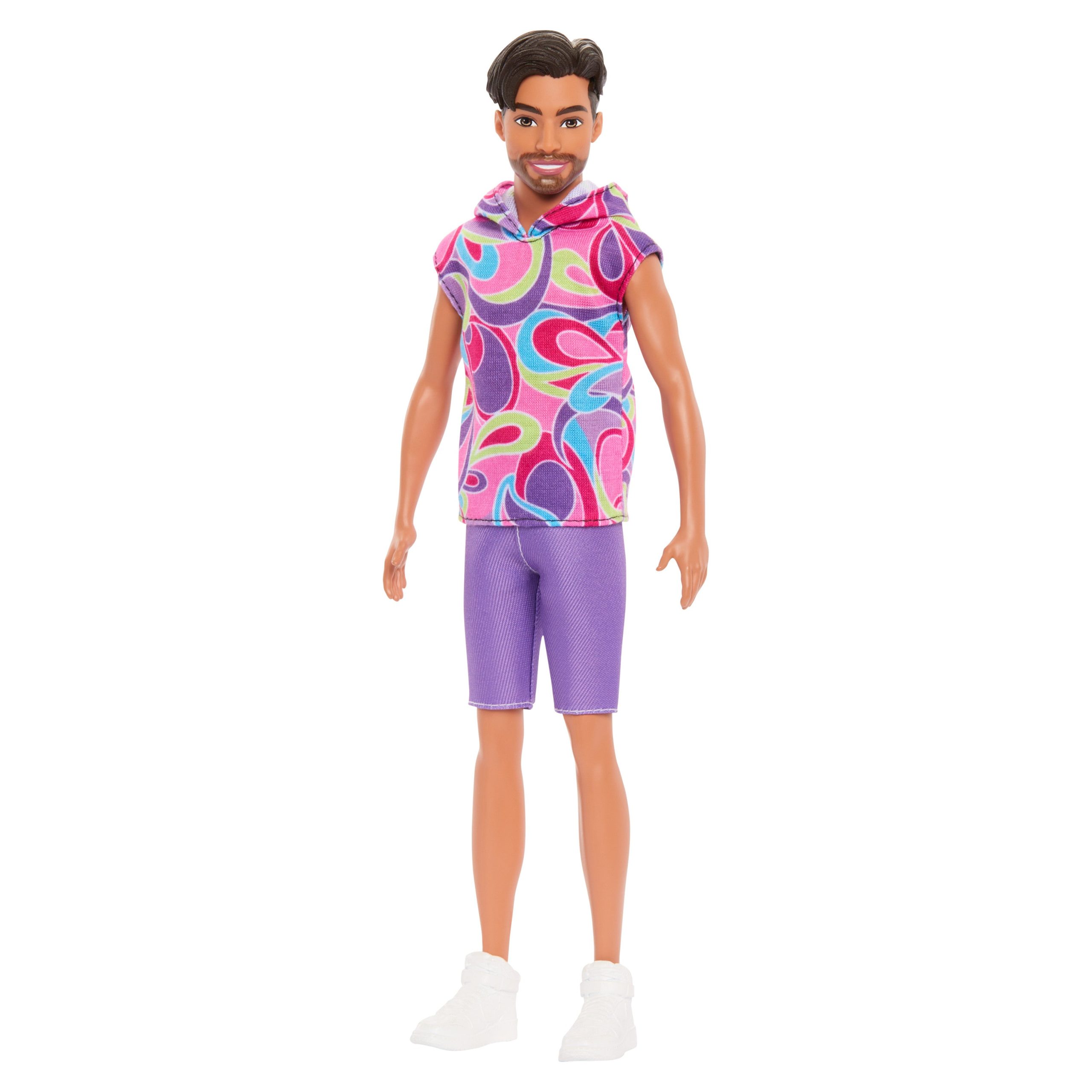 HRH26_eRetail_Assets__without_Feature_Callouts__2.jpg Barbie Fashionistas Ken Doll #227, Brunette Fashion Doll with Totally Hair-Inspired Look, 65th Anniversary - Image 1
