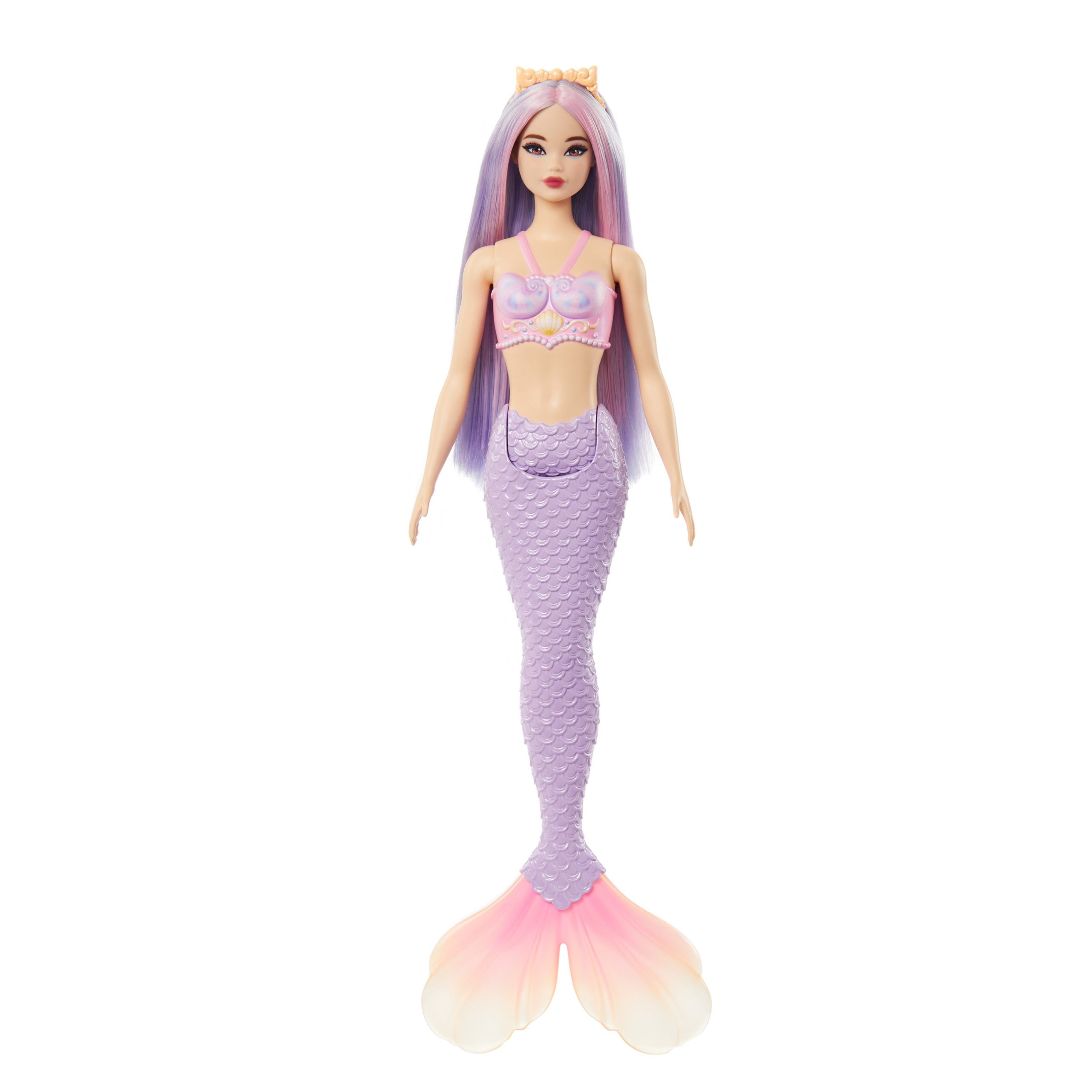 HRR06_eRetail_Assets__without_Feature_Callouts__1.jpg Barbie Mermaid Doll with Lilac Hair, Purple Tail and Headband Accessory - Image 1