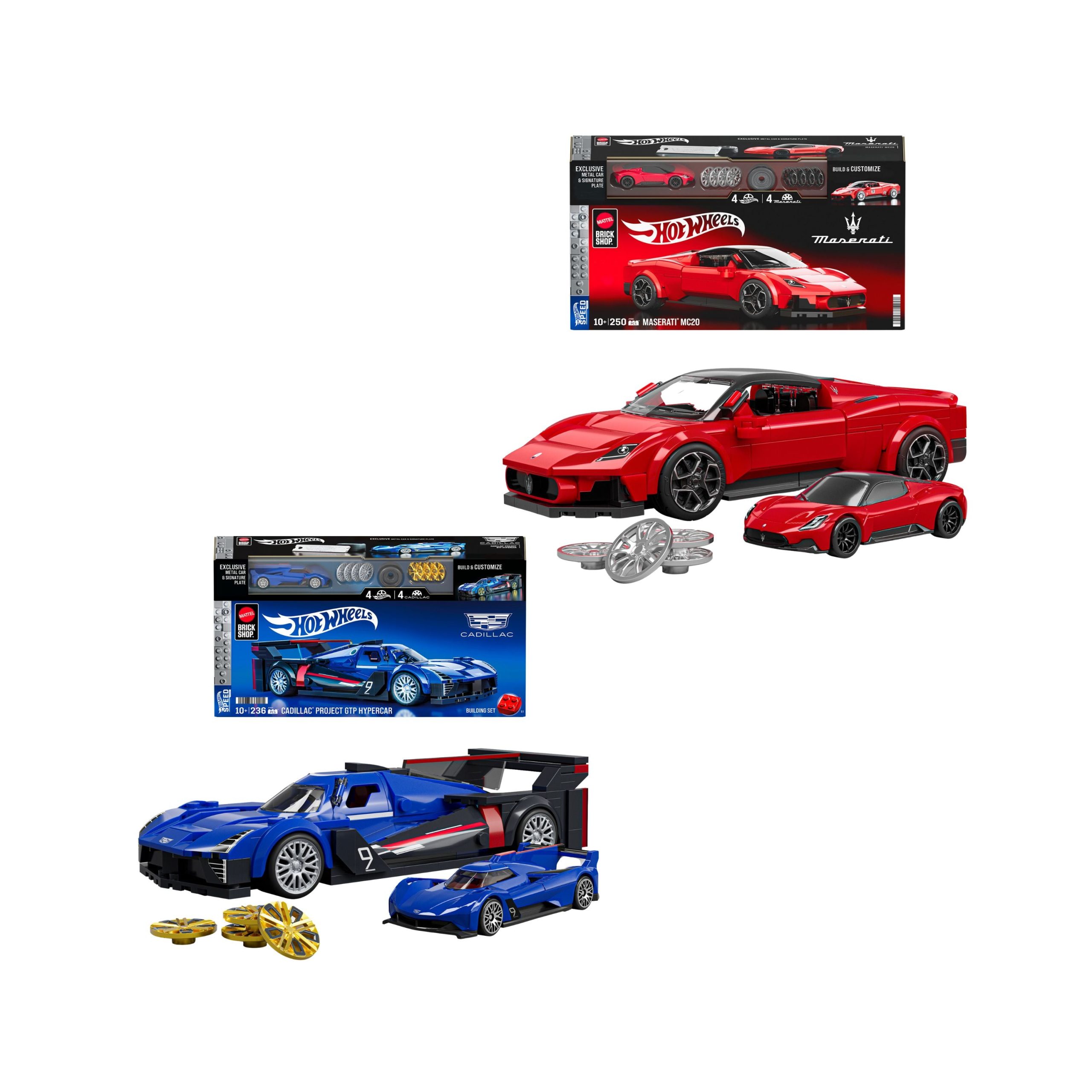 HW_BrickShop_Bundle.jpg Bundle: Brick Shop Hot Wheels Maserati MC20 & Cadillac GTP Hypercar Building Sets - Image 1