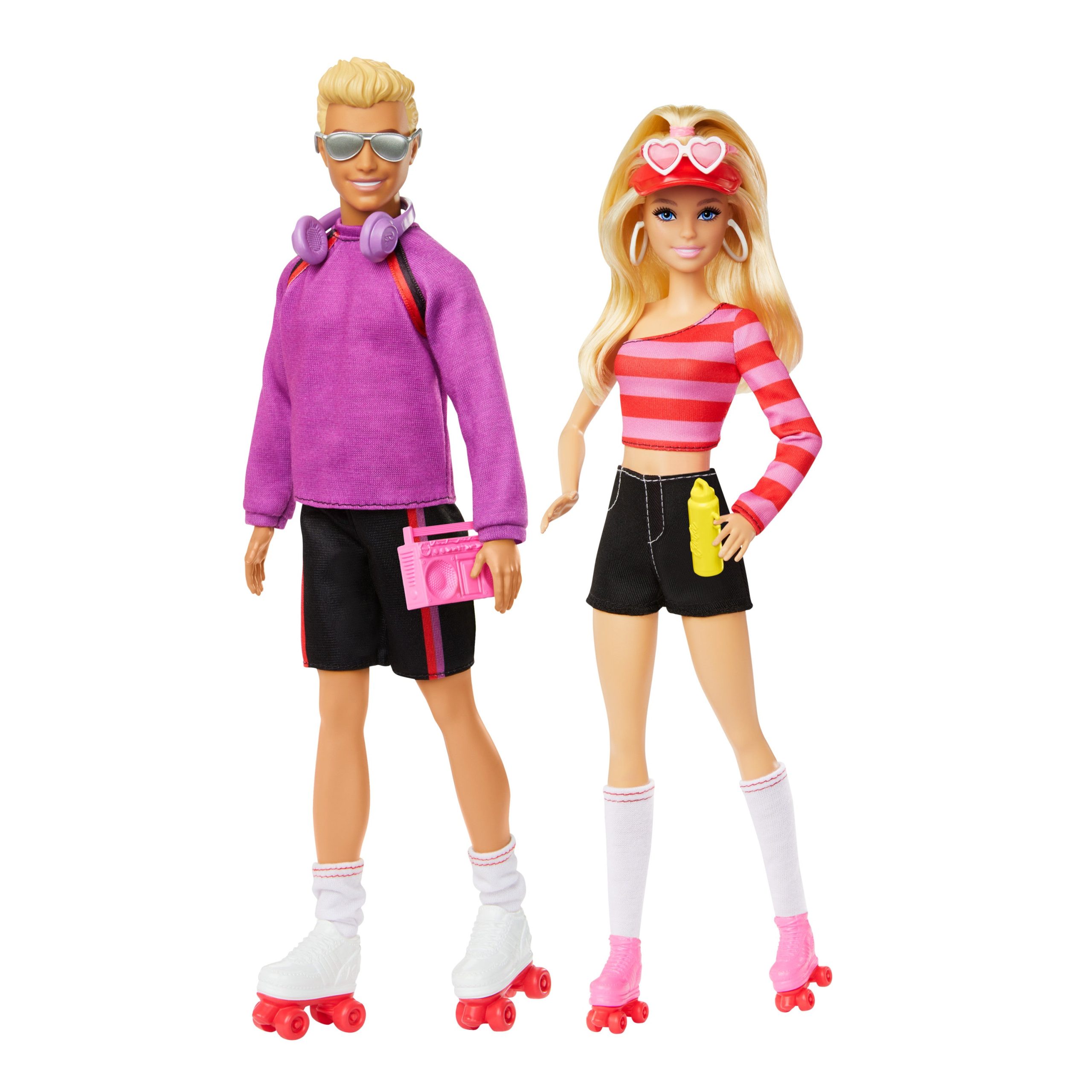 HXK90_eRetail_Assets__without_Feature_Callouts__1.jpg Barbie Fashionistas 2 Doll & 6 Accessories Set, Roller-Skating Theme, 65th Anniversary - Image 1