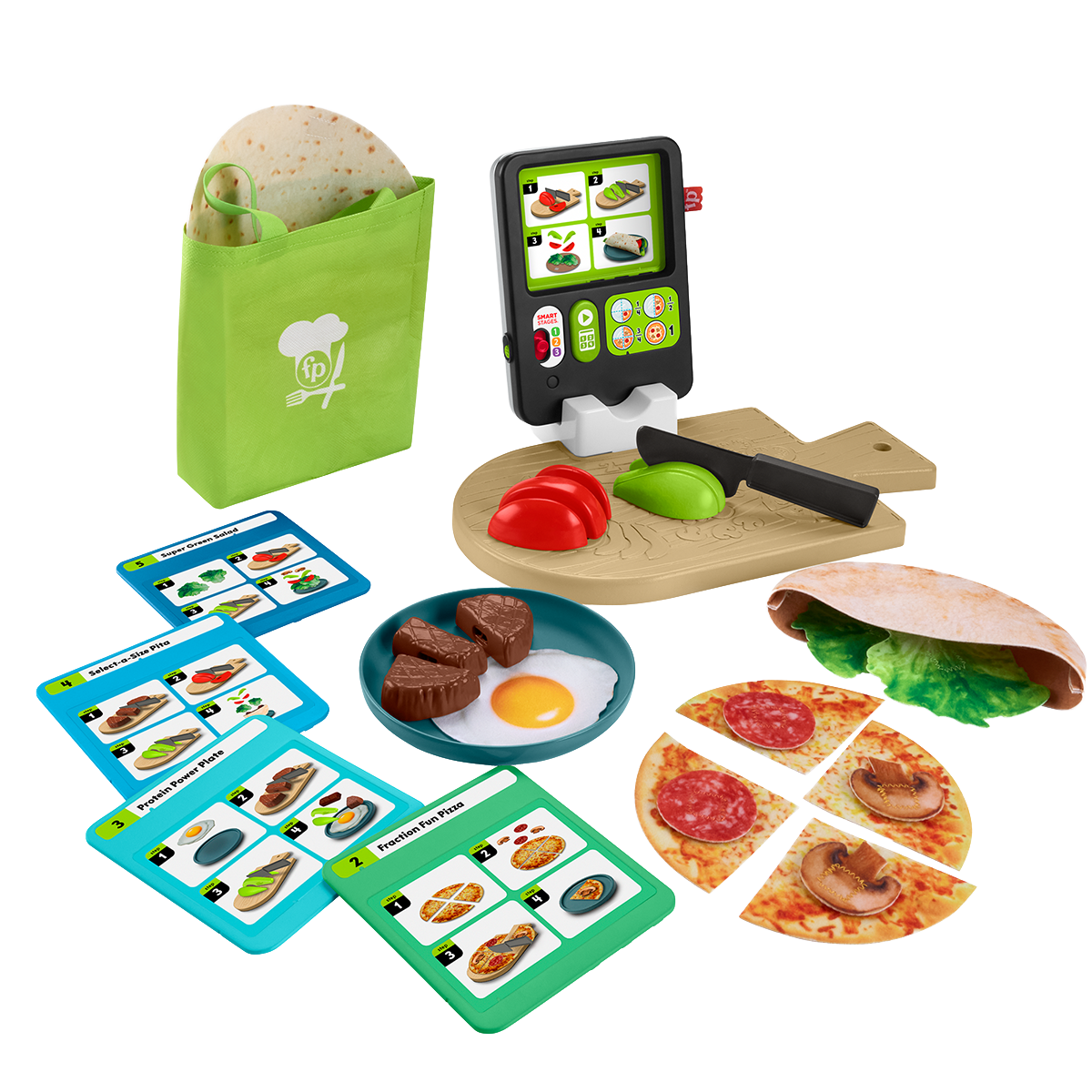 HXP20_b5373b68-7362-4a6b-806f-5331ecefc694.png Fisher-Price Laugh & Learn 1-2-3 Follow the Recipe Meal Kit - Image 1