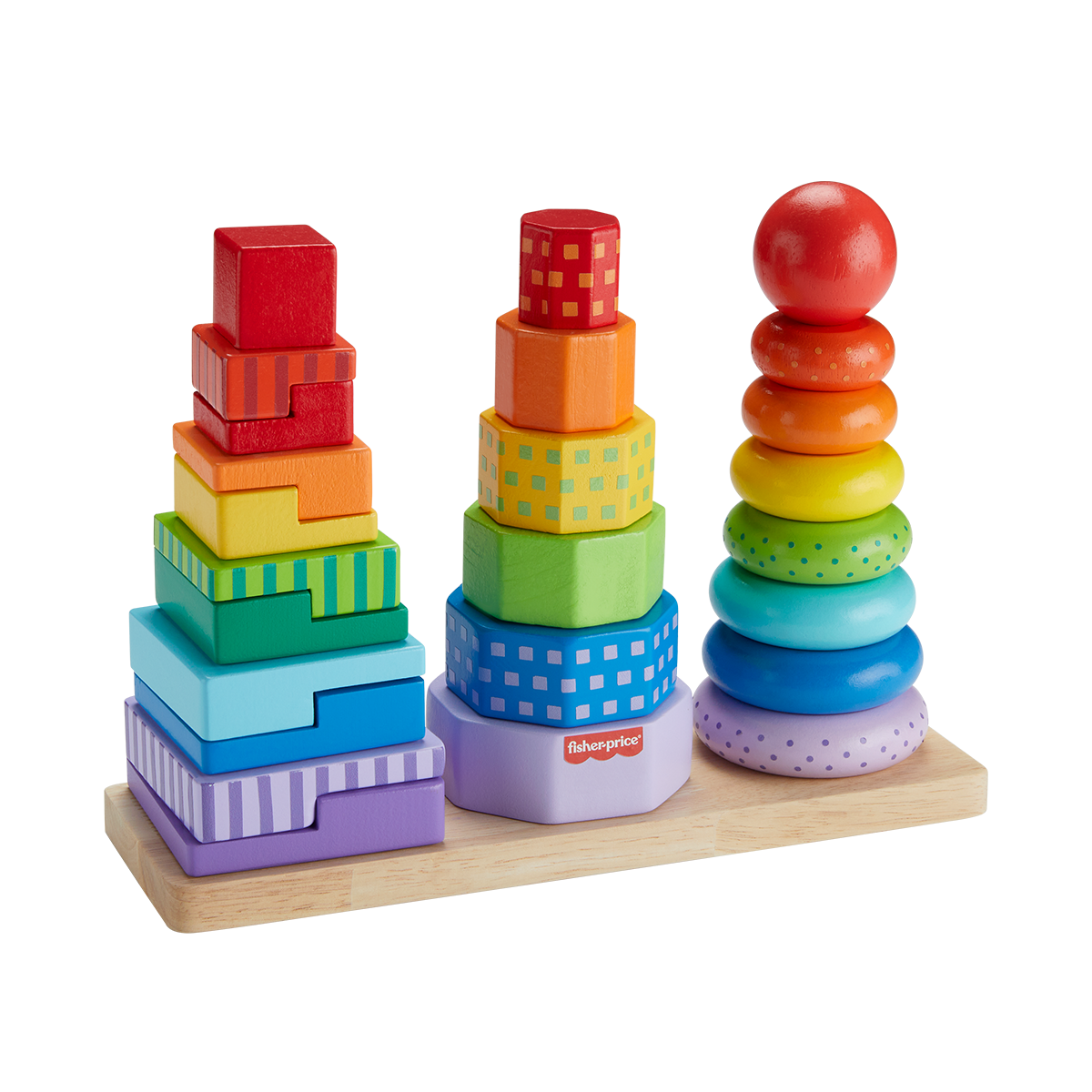 HXT76.png Fisher-Price Wooden Stacking Shape Sorter - Image 1