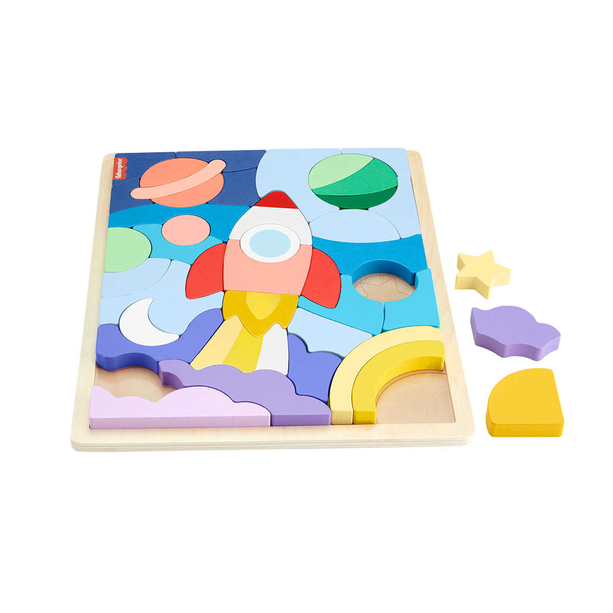 HXY42_Hero_Image_1.png Fisher-Price Wooden Space Blocks Puzzle - Image 1