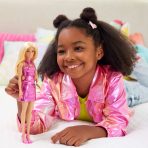 Barbie Fashionistas Doll #230 in Metallic Pink Minidress with Heart Cut-Out - Image 6