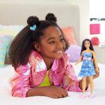 Barbie Fashionistas Doll #231 in Denim Butterfly Dress with Pink Belt, Purple Hair - Image 6