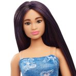Barbie Fashionistas Doll #231 in Denim Butterfly Dress with Pink Belt, Purple Hair - Image 2