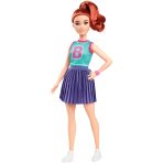 Barbie Fashionistas Doll #232 in Jersey Top and Pleated Purple Skirt