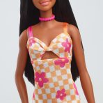 Barbie Fashionistas Doll #233 in Checkered Flower Midi Dress - Image 3