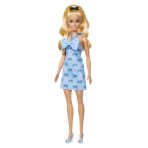 Barbie Fashionistas Doll #237 in Blue Bow Halter Dress, Blonde Ponytail with Bow Accessory - Image 5