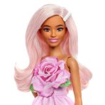 Barbie Fashionistas Doll #238 in Strapless Rose Dress, Pink Hair with Barrette Accessory - Image 2