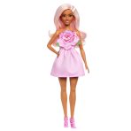 Barbie Fashionistas Doll #238 in Strapless Rose Dress, Pink Hair with Barrette Accessory - Image 5