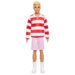 Barbie Fashionistas Ken Doll #241 in Red Striped Top and Pink Shorts with White Sneakers, Blonde - Image 2