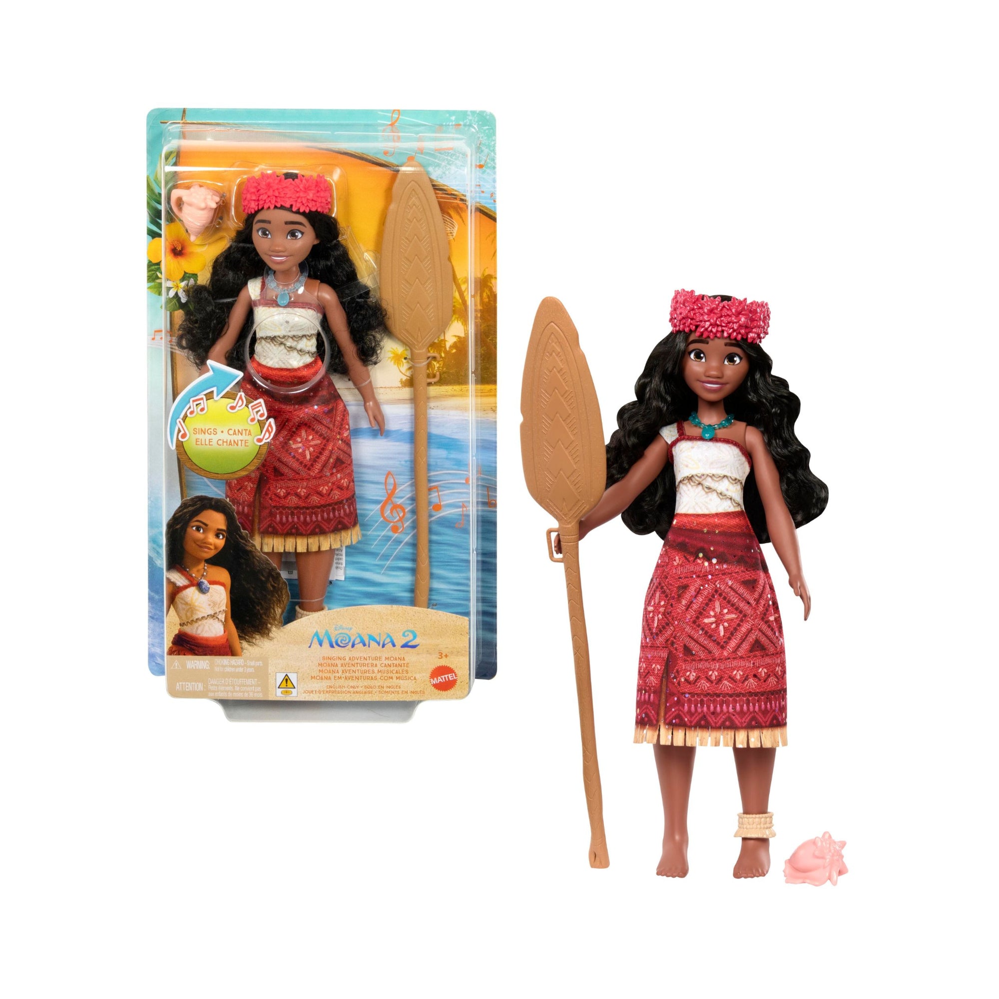 JBT37_1.jpg Disney Moana 2 Singing Adventure Moana Doll & Accessories - Image 1