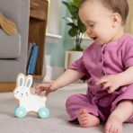 Fisher-Price Wooden Push-Along Bunny Toy Vehicle for Baby Crawling Play - Image 7