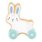 Fisher-Price Wooden Push-Along Bunny Toy Vehicle for Baby Crawling Play - Image 3
