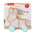 Fisher-Price Wooden Push-Along Bunny Toy Vehicle for Baby Crawling Play - Image 4