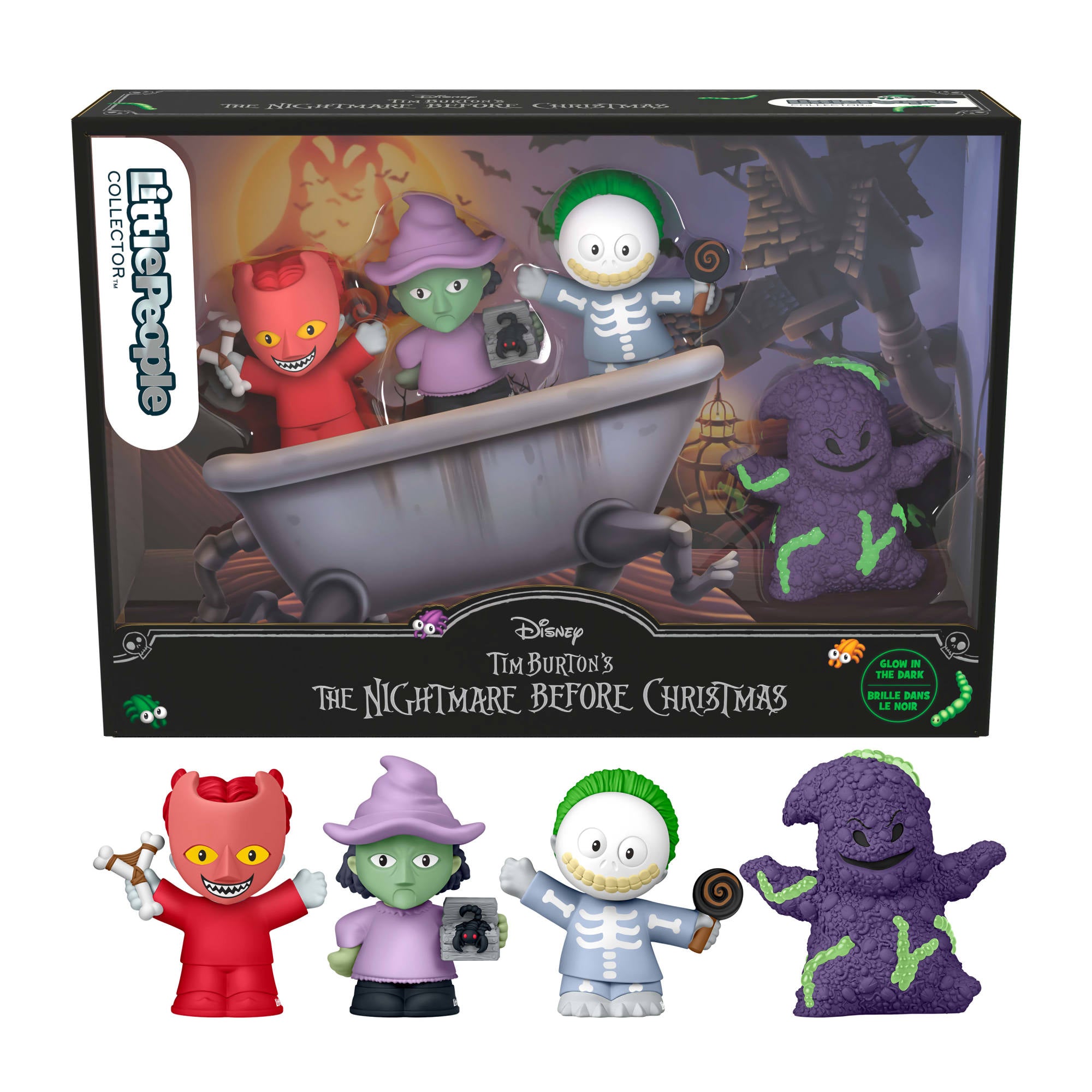 JFD72_eRetail_Assets__without_Feature_Callouts__1.jpg Little People Collector Disney Tim Burton’s The Nightmare Before Christmas Lock Shock & Barrel Set - Image 1